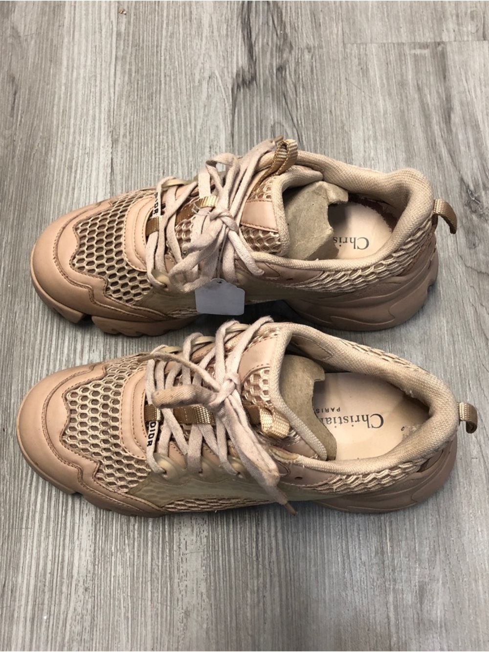 Dior Women's Sneakers in Light Beige Mesh & Leather - Picture 3 of 5